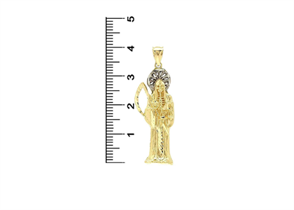 Two Tone Plated Saint Death Religious Pendant